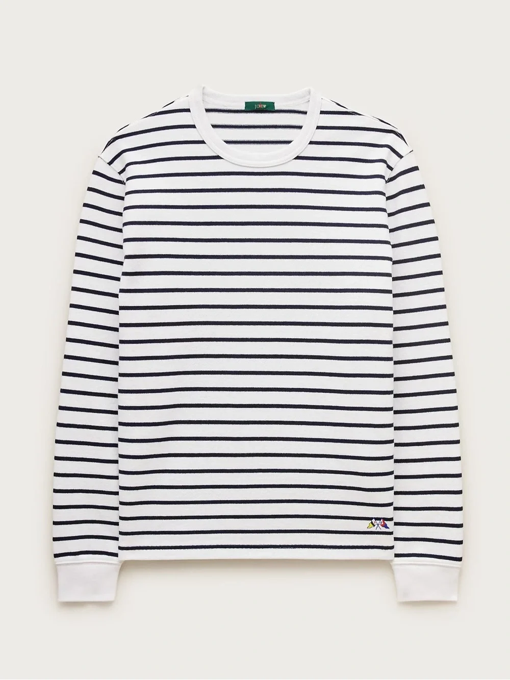 J. Crew Long-sleeve Crewneck in Striped Maritime Jersey Size XL NWT $98 CR195